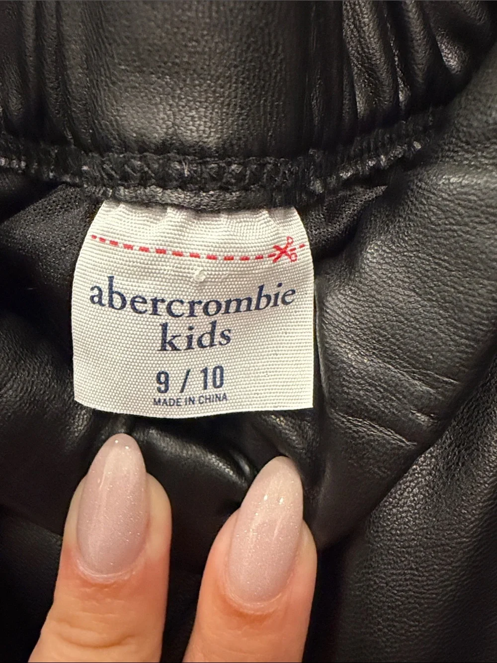 abercrombie kids - Black Faux Leather Pleated Skater Skirt